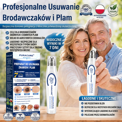 PuraCure® 👩‍⚕️ Pisak do Usuwania Zmian Skórnych i Przebarwień w 7 Dni – Bezbolesna Aplikacja, Bez Powstawania Blizn, Profesjonalny Aplikator Rollerball