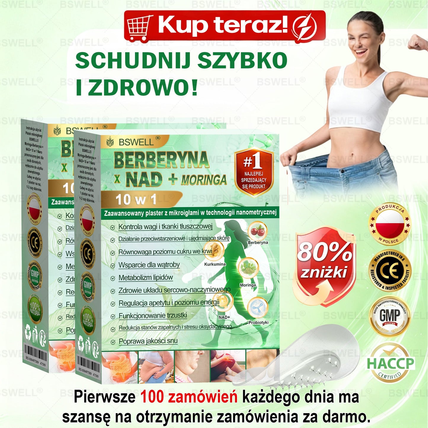 🧑‍⚕️🏆   BSWELL® Nano mikroigłowy plaster wyszczuplający (Raz dziennie, efekty już po 28 dniach ✅ Wspiera odchudzanie, serce, cukrzycę, sen, jelita, stawy i więcej.
