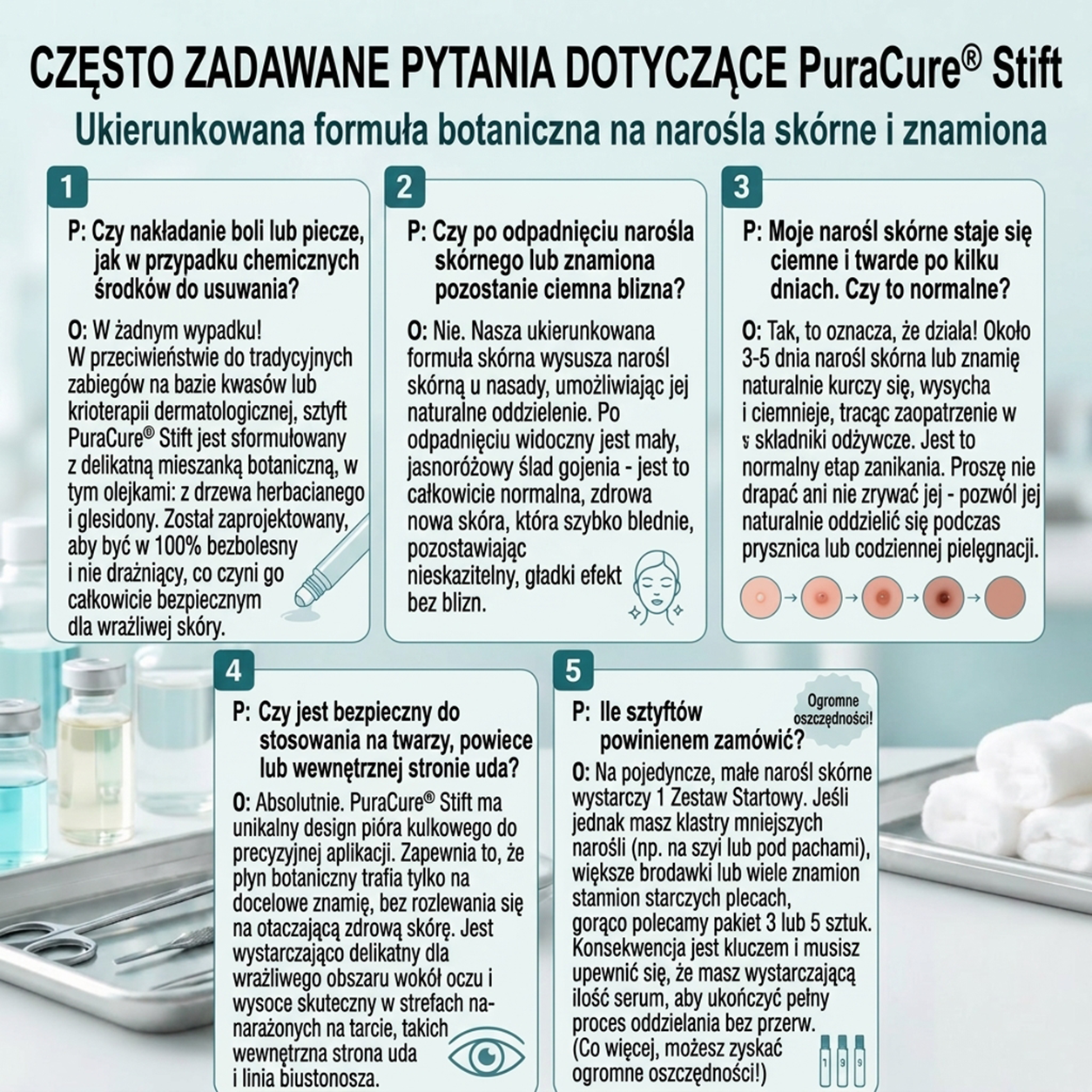 PuraCure® 👩‍⚕️ Pisak do Usuwania Zmian Skórnych i Przebarwień w 7 Dni – Bezbolesna Aplikacja, Bez Powstawania Blizn, Profesjonalny Aplikator Rollerball